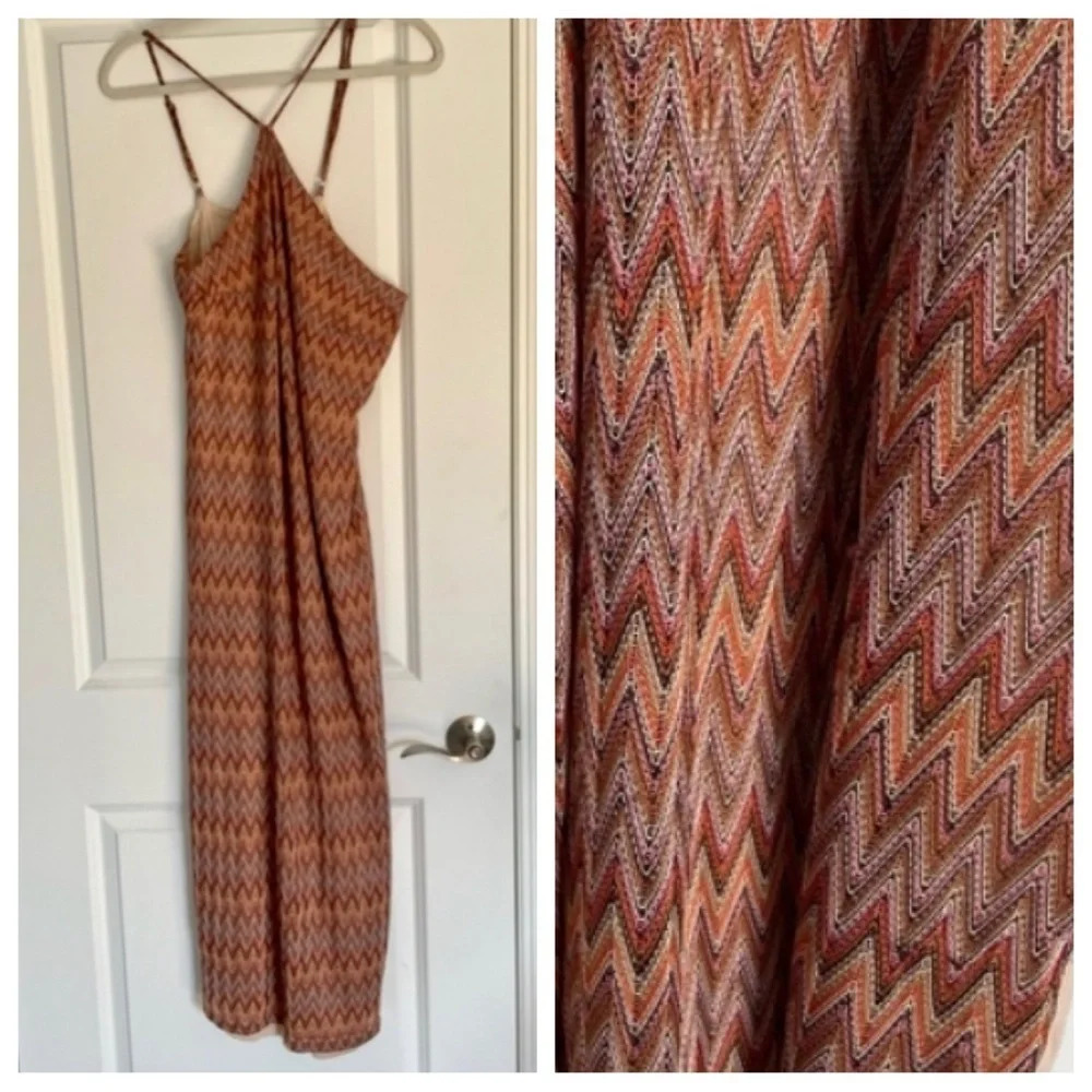 New! Eloquii Dress chevron zig-zag knit high halter neck midi dress 18090